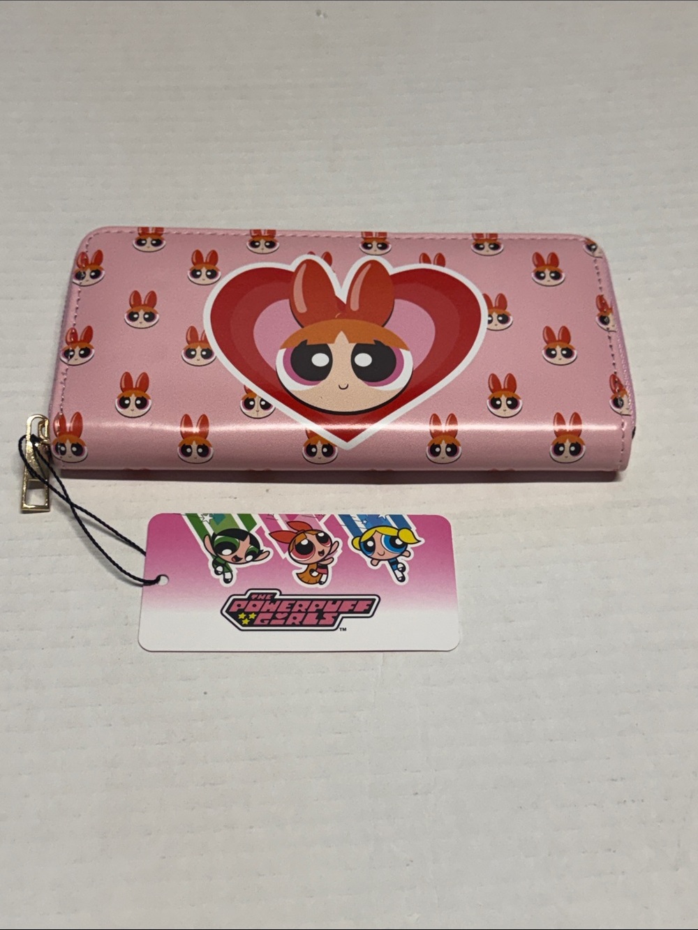 NWT Pink Cartoon Blossom Zip Wallet Powerpuff Girls